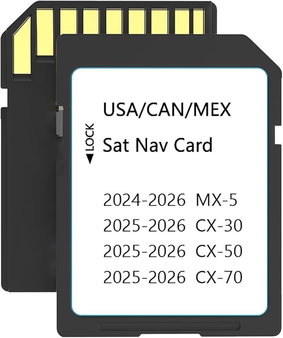 2025-2026 Navigation SD Card Compatible with Mazda 2024-2026 MX-5, 2025 2026 CX-50/3/CX-30/CX-70, Mazda SD Navigation Card for USA Canada Mexico Offline Maps