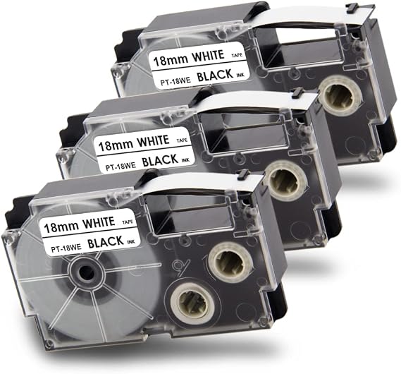 Pristar XR-18WE XR18WE Label Tape Replacement for Casio Label Maker Tape
