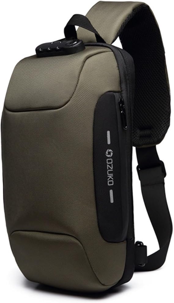 OZUKO Sling Backpack for Men - Anti-Theft Crossbody Bag, Waterproof with USB Charging Port