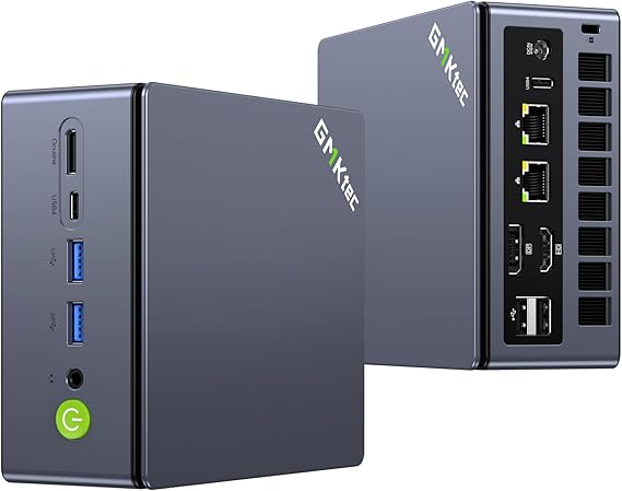 GMKtec Mini PC Gaming, M7 Ultra Ryzen 7 PRO 6850U 16GB DDR5 RAM + 512GB Hard Drive PCle SSD Oculink Dual NIC LAN 2.5G Desktop Computer, Dual USB4, HDMI 2.1, USB-C M7 Ultra 16+512