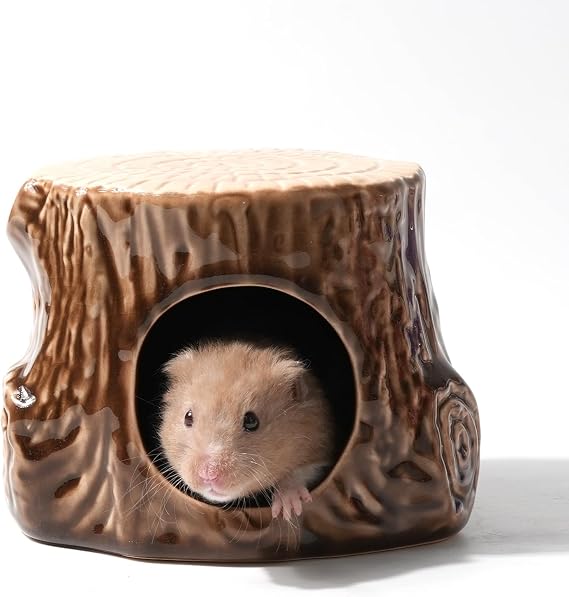 Ceramic Hamster Hideout Tree Chew Proof Syrian Hide Cool Bed Large