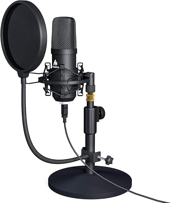 MAONO A04T USB Condenser Microphone Kit, 192kHz/24bit for PC Podcasting | Cardioid, All-metal Body, Plug and Play for Computer, Laptop, Recording, Content Creation, Streaming, YouTube Video, Gaming