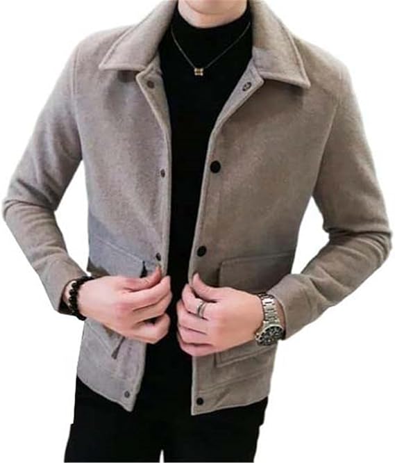 Clothing Men's Slim Fit Keep Warm Woolen Jackets Male Leisure Winter Keep Warm Coats