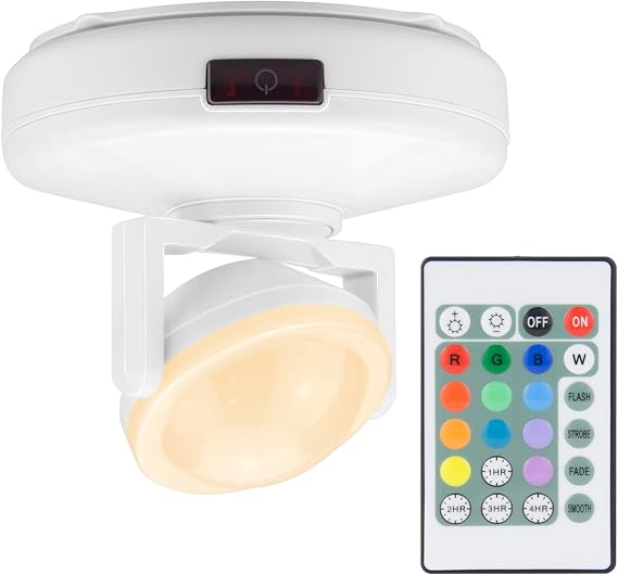 LUXSWAY Led Accent Lights, 12 Colors Battery Powered Spotlight for Artwork, Dimmable Up/Down Light Indoor with 330Rotatable Spotlights Head, Stick-on Lights for Dartboard Paintings Picture