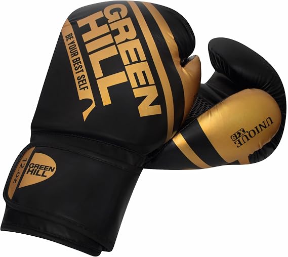 Green Hill Unique Leather Boxing Gloves Set for Men & Women | Leather boxing gloves for training and sparring with wrist support for MMA, Muay Thai and kickboxing.