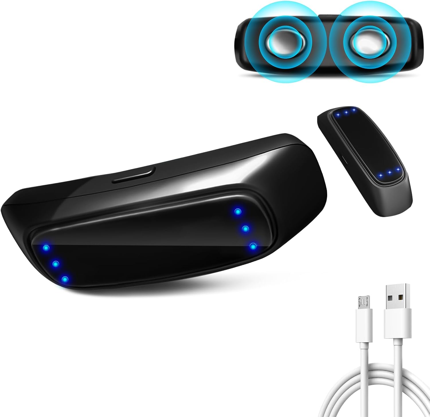 Anti Snoring Devices, Pulse Feedback, Snore Stopper Chin Mounted, 6 Adjustable Modes, Snoring Solution for Men & Women, Portable Snoring Relief for Home Travel