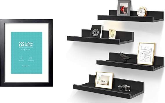 LaVie Home 11x14 Picture Frame & Floating Shelves for Wall Set of 4