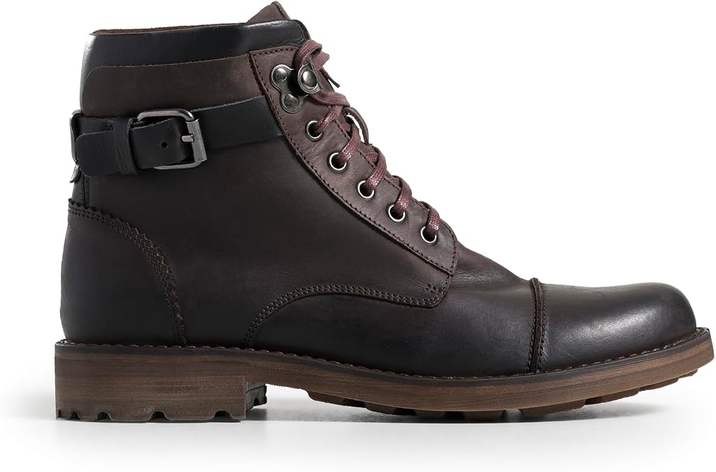 VELEZ Top Grain Leather Boots For Men - Handmade Lace-Up Shoes - Mens Vintage Ankle Boot - Age Look Sole - Casual Dress Fashion Business Travel Work Shoe Dark Brown 9