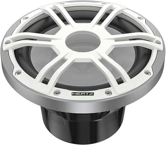 HERTZ HMS 10 S2-LD-SW - 10" 2-Ohm Marine Subwoofer with RGB LEDs, White Sport Grille