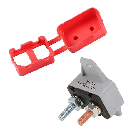 GLOSO Stud Type Circuit Breakers, Crosswise Bracket, Auto Reset (T1) - 1 Pack (30A) E517