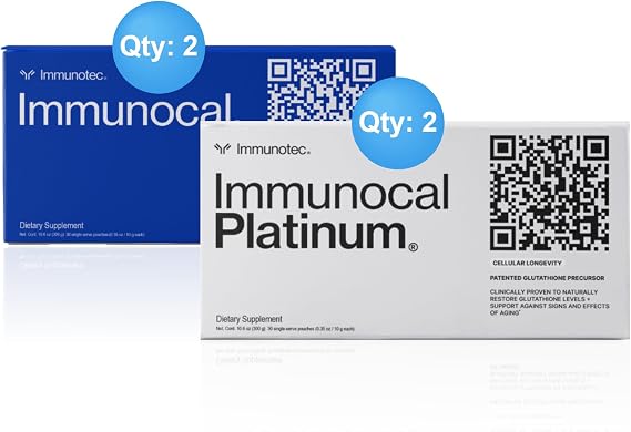 Immunocal + Platinum | 2-Month Glutathione Precursor Bundle | Bonded Cysteine + CMP & RMF | Immune, Cellular & Healthy Aging Support | 4 Boxes