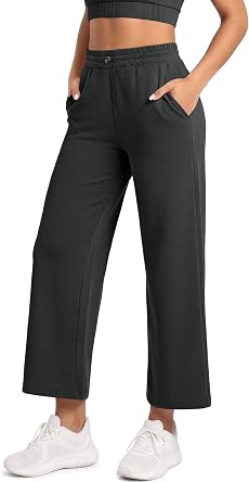 ODODOS Women's Modal Soft Wide Leg Pants with Pockets Adjustable Shockcord High Waist Casual Lounge Pants-27/29/31" Inseam