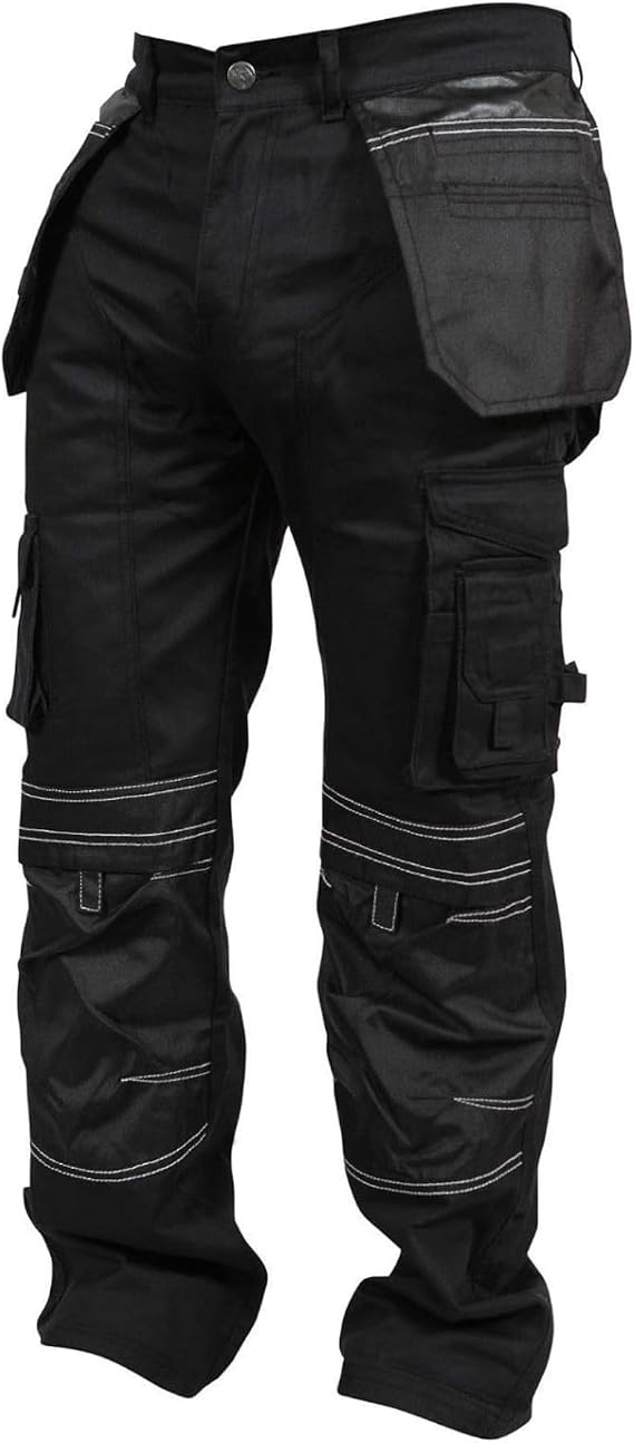 SSS Cargo Combat Work Pants for Men Painters Pants Relaxed Fit Double Knee Work Utility Trousers Durable