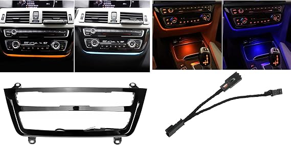 Jaronx Compatible with BMW LED Console Panel Ambient Light+LED Console Ambient Light for 1' F20 F21, 2' F22 F23, 3' F30 F31 F80, 4' F32 F33, X1 E84, AC Control Panel Ambient Lights +Cup Holder Lights