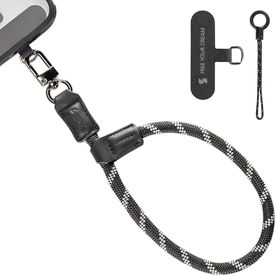 SMALLRIG Adjustable Phone Wrist Strap, 38cm Leather & Nylon Wrist Strap for iPhone, for Samsung