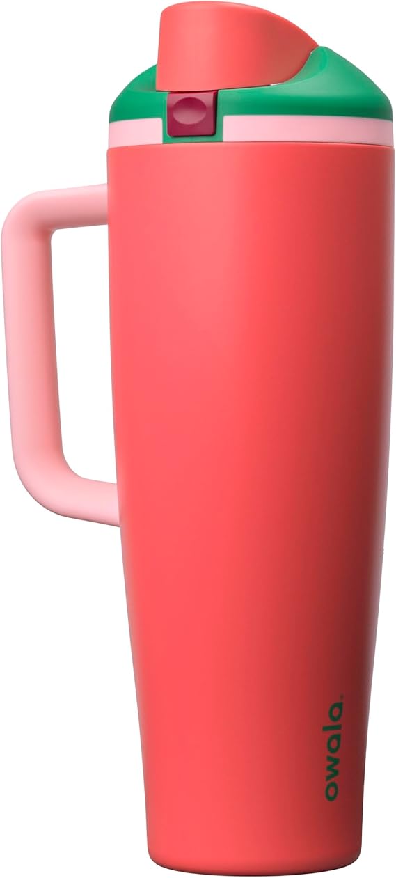 Owala FreeSip Tumbler Stainless Steel Water Bottle 40 oz Strawberry Fields