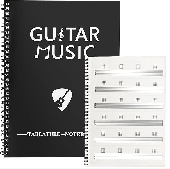 Blank Sheet Music Notebook, Guitar Tablature Notebook, Manuscript Paper Notebook, Sheets for Music Chord Notation, Guitar Notebook Song Writing