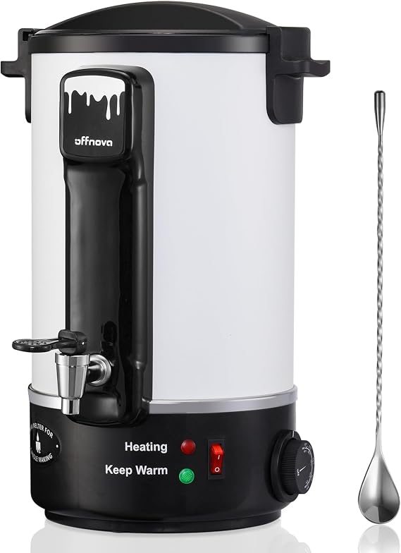 OFFNOVA Wax Melter for Candle Making, 6L Large Wax Melting Pot with Heating Core Spout, Ideal for Business or Craft(White)