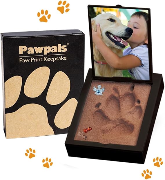 PawPals Paw Print Keepsake Classic Mold Kit, Instant Paw Print Kit with Display Frame & Photo Window, Pet-Safe, No Kneading, Mixing, Baking or Drying Keepsake (Small)