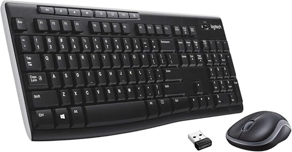Logitech 920-004536 MK270 Wireless Keyboard and Mouse Combo Keyboard and Mouse Included, 2.4GHz Dropout-Free Connection, Long Battery Life