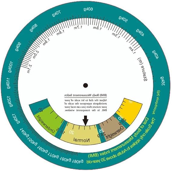Portable Wheel BMI Calculator - Single Sided Weight & Height Measurer - LCD Display - Turquoise - Health/Fitness