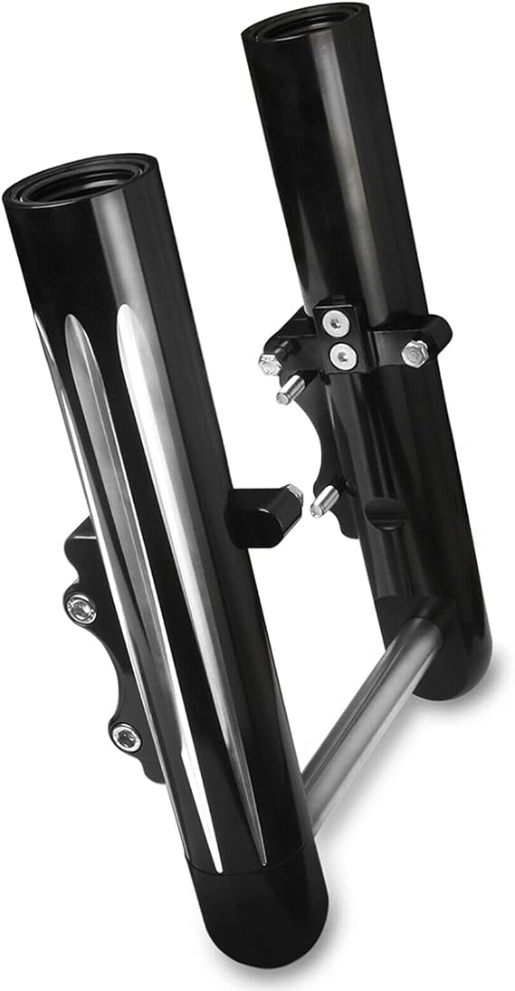Smooth Hot Fork Legs Fork Lower legs For Harley Touring Bagger street road king electra glide FLT 2014-2024 (A-Deep style - Black)