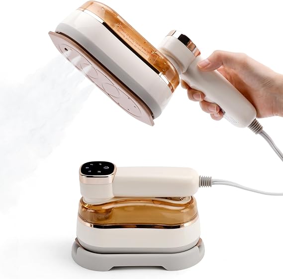 Portable Travel Steamer, 1200W Handheld Fabric Steamer for Clothes, LCD Display, 3 Modes, 20s Fast Heat, 180 Foldable Handle, 180ml Tank, Powerful Wrinkle Remover, for Home Trips & Dorm Use