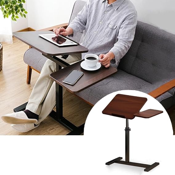 LBFXQ Bedside Table, Lift-Up Type, Width 23.6×Depth 15.7×Height 15.7-33.5 inches, Bedside Table, 360° Rotation, Sofa Table, Care Table, Height Adjustable, Water Resistant, High Temperature Resistant