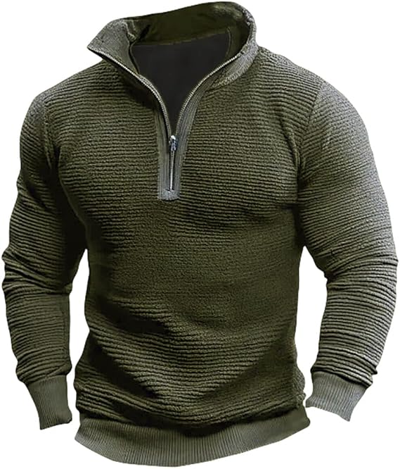 Lilychan Mens Tactical Fleece Sweaters Thermal Hiking Corduroy Shirt Hunting Soft Warm Outdoor Zip Pullover