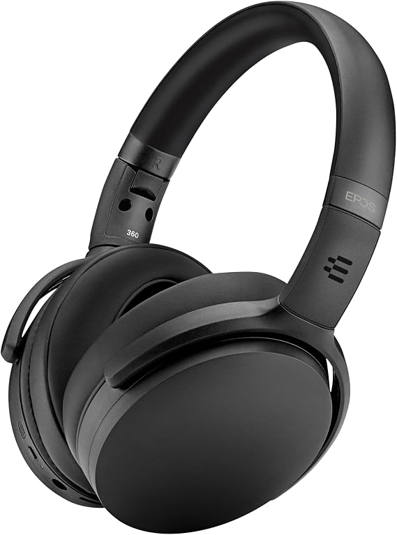 EPOS Adapt 360 Black - Dual-Sided, Dual-Connectivity, Wireless, Bluetooth, ANC Over-Ear Headset | for Mobile Phone & Softphone | Teams Certified