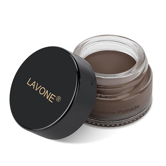 LAVONE Eyebrow Pomade, Waterproof Long-Lasting Brow Pomade, Black Brown