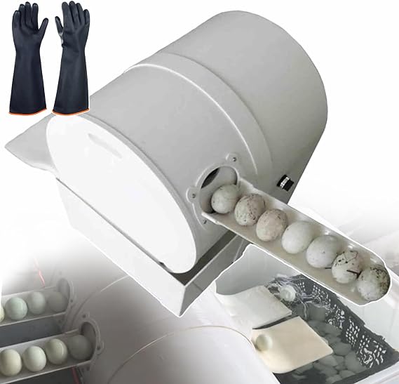 Egg Washer 180W Automatic Egg Cleaning Machine, Commercial Egg Brushing Machine with Gloves, Egg Washing Cleaning Machine for Poultry Farms