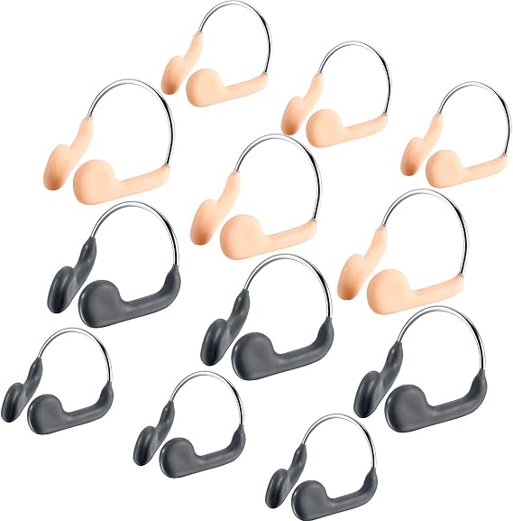 12 Pcs Swimming Nose Plug Metal Swim Nose Clip for Training Beginner | Rubber and steel wire,adjustable metal frame,not slide off,meeting all your daily needs,friends