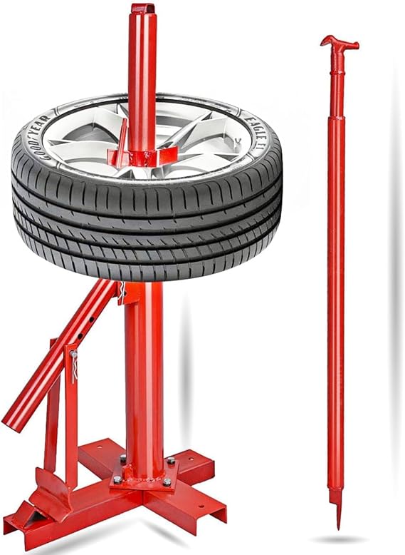 MOTOOS Manual Tire Changer Tire Bead Breaker Tool Tire Changing Tool Portable Tire Changer Base Bead Breaker Mounting Auto 7-1/2 x16, Red