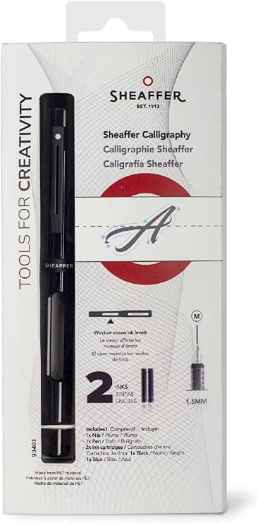 Sheaffer Black Calligraphy Pen with Medium Nib and Black Trim