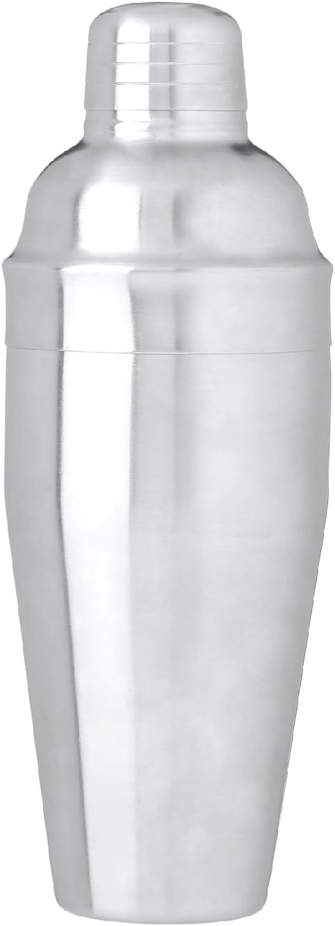 Thirsty Rhino Cosmo, Professional 3-Piece Stainless Steel Cocktail Martinet Shaker, 18 Ounces, Brushed Silver (Set of 1)