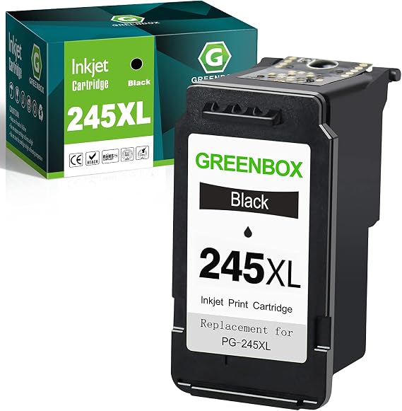 GREENBOX PG-245XL Ink Cartridge Black Replacement for Canon 245 245XL Ink Cartridges for PIXMA MX490 MX492 TR4520 TR4500 TS3322 TR4522 TS3122 TS3320 TS3100 MG2522 MG2522 Printer Ink 245XL, 1 Pack