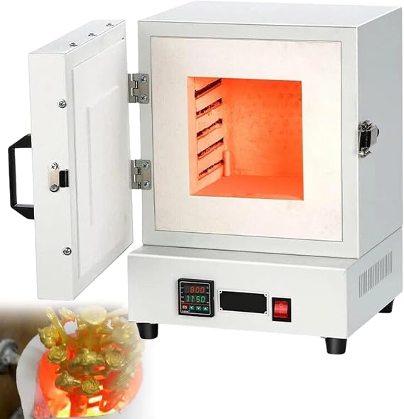 2000W Compacte smeltoven op tafel, Electric Burnout Oven Kiln, Max 1150C/2102F, 4-Sided Heating, Digital Display, Kiln Pottery at Home, for Jewelry/Plaster 220V