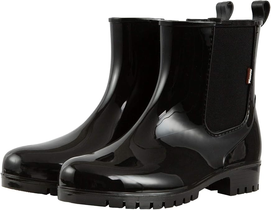 planone Cute Short Rain Boots for Women, Waterproof Chelsea Ankle Boots