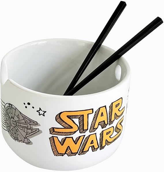 Katalyst Licensing & Promotions Star Wars Ramen Bowl and Chopsticks Space Chase Millenium Falcon Tie Fighter X-Wing