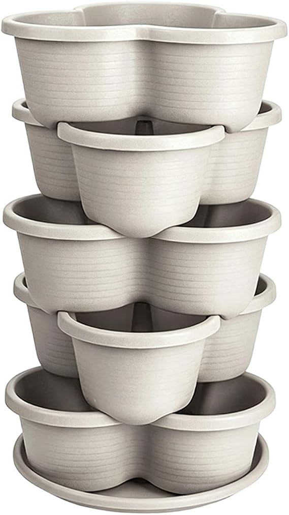 Vertical Garden Planter 5 Pieces Tiered Raised Stackable Planting Pots