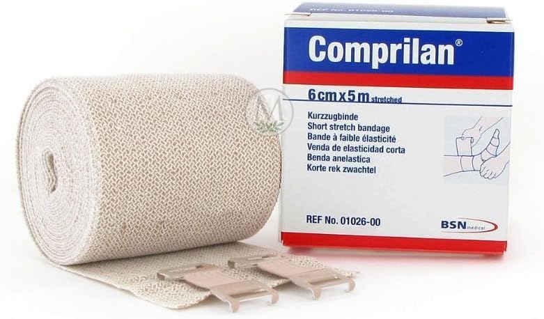 Short Stretch Compression Bandage, 6cm x 5m Stretched, Latex Free Bandage