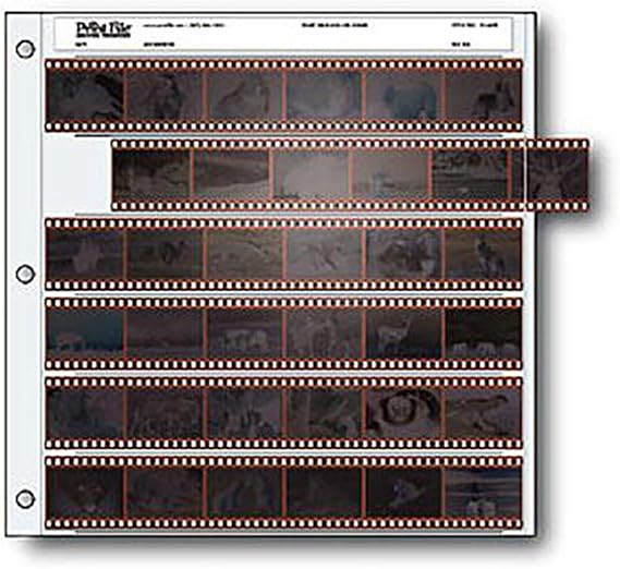 Print File 35mm Size Negative Pages Holds Six Strips of Six Frames, Pack of 25
