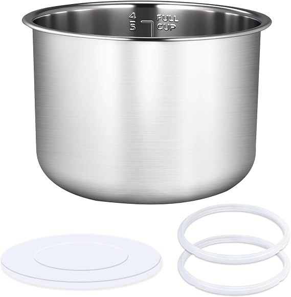 Replacement Pot for Instant Pot 6 QT, with 2 Sealing Rings & 1 Sealing Lid