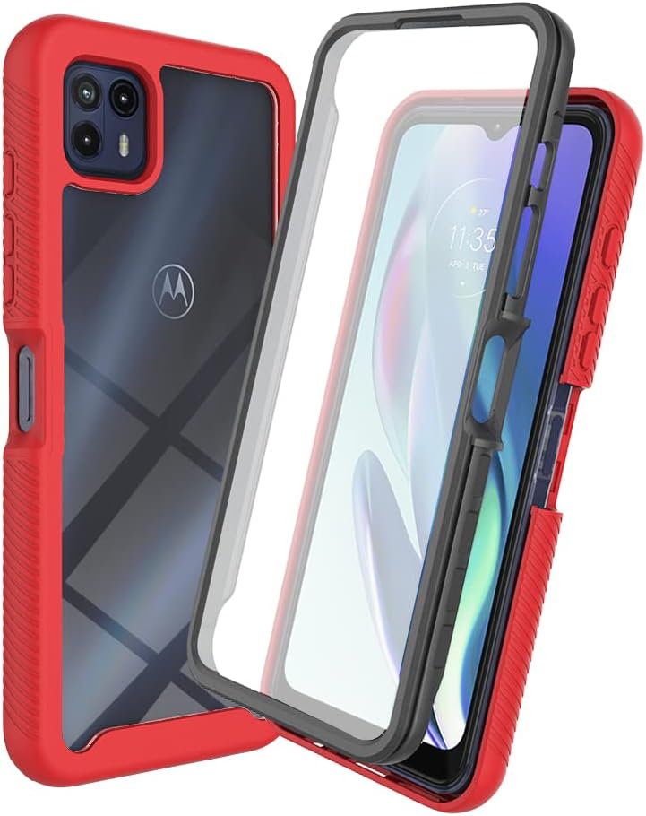 Case for Motorola Moto G50 5G Case Cover,Anti-Fall and Shock-Absorbing Protective with Screen Protector Case for Motorola Moto G50 5G XT2149-1 Case Red