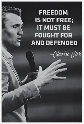 Hazzzey Charlie Kirk Autographed Signed Memorial Poster Art Print Donald Trump Free Speech Pray For And Hero Charlie Kirk Tribute Wall Art Decor For Bedroom Living Room Office12x18inch30x45cm