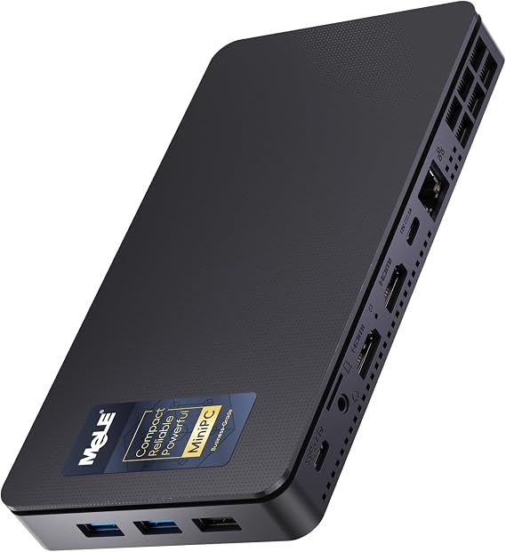 MeLE Mini PC Overclock 4C, N100 16GB DDR4 512GB SSD Windows 11 Pro, 4K Triple Display/USB-C/HDMI/USB3.2/WiFi/BT/Ethernet Micro Desktop Computer on Business Home Office Linux Portable PC
