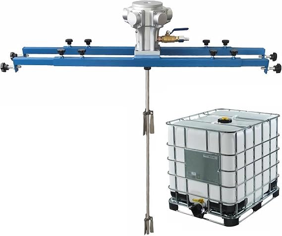 IBC Air Agitators, 1 Ton 1HP Tank Paint Mixer Machine, Pneumatic Agitator with Support Hanger, Folding Propeller, for Ink Dissolver Agitator