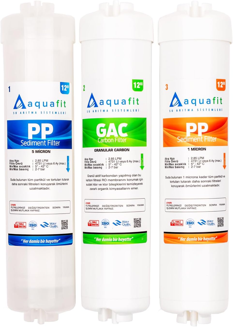 Aquafit Kapalı Kasa Su Arıtma Cihazı 3lü Su Arıtma Ön Filtresi