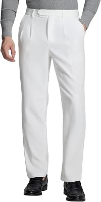 Susclude Mens Pleated Dress Pants Regular Fit Dress Slacks for Men 303234 Old Money Vintage Casual Formal Trousers